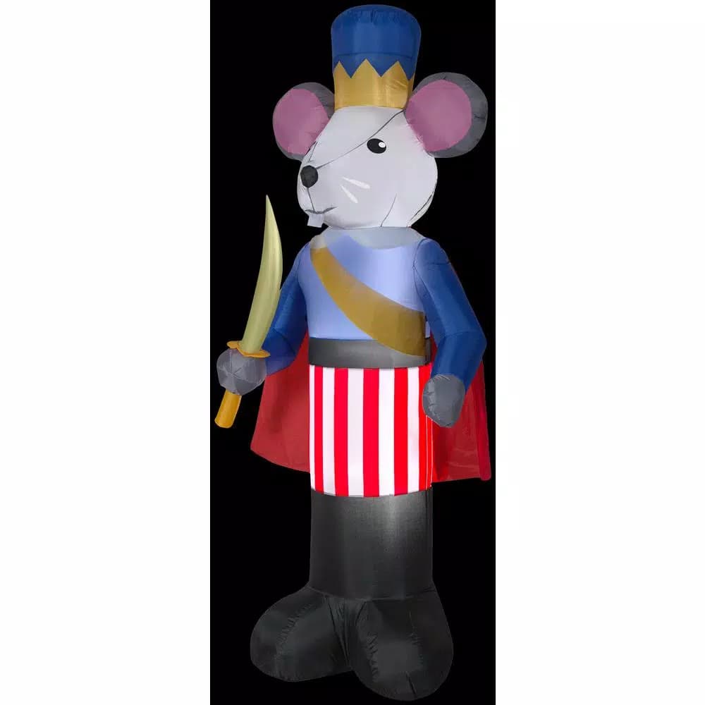 Airblown 7 ft. Inflatable Christmas Nutcracker Mouse King Airblown Decoration with White LED Lights