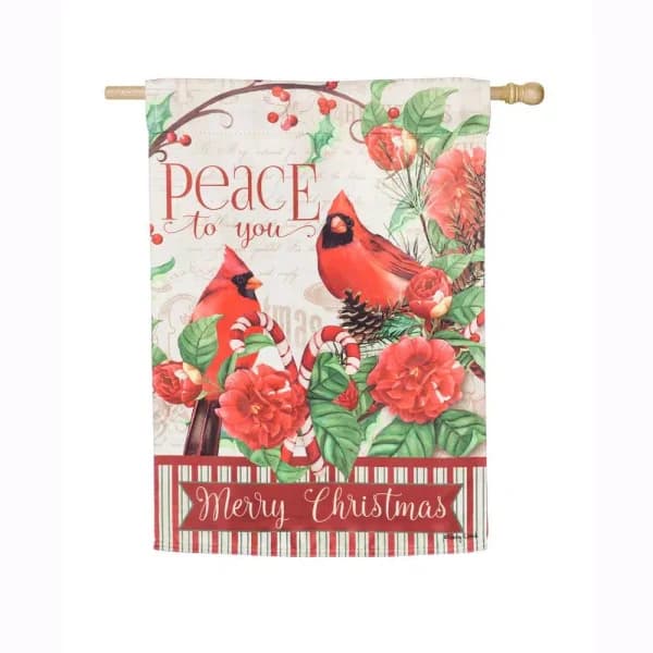 Evergreen Peace to You Religious Christmas Suede Flag, 28 in. x 44 in. Double-Sided Indoor/Outdoor Decor