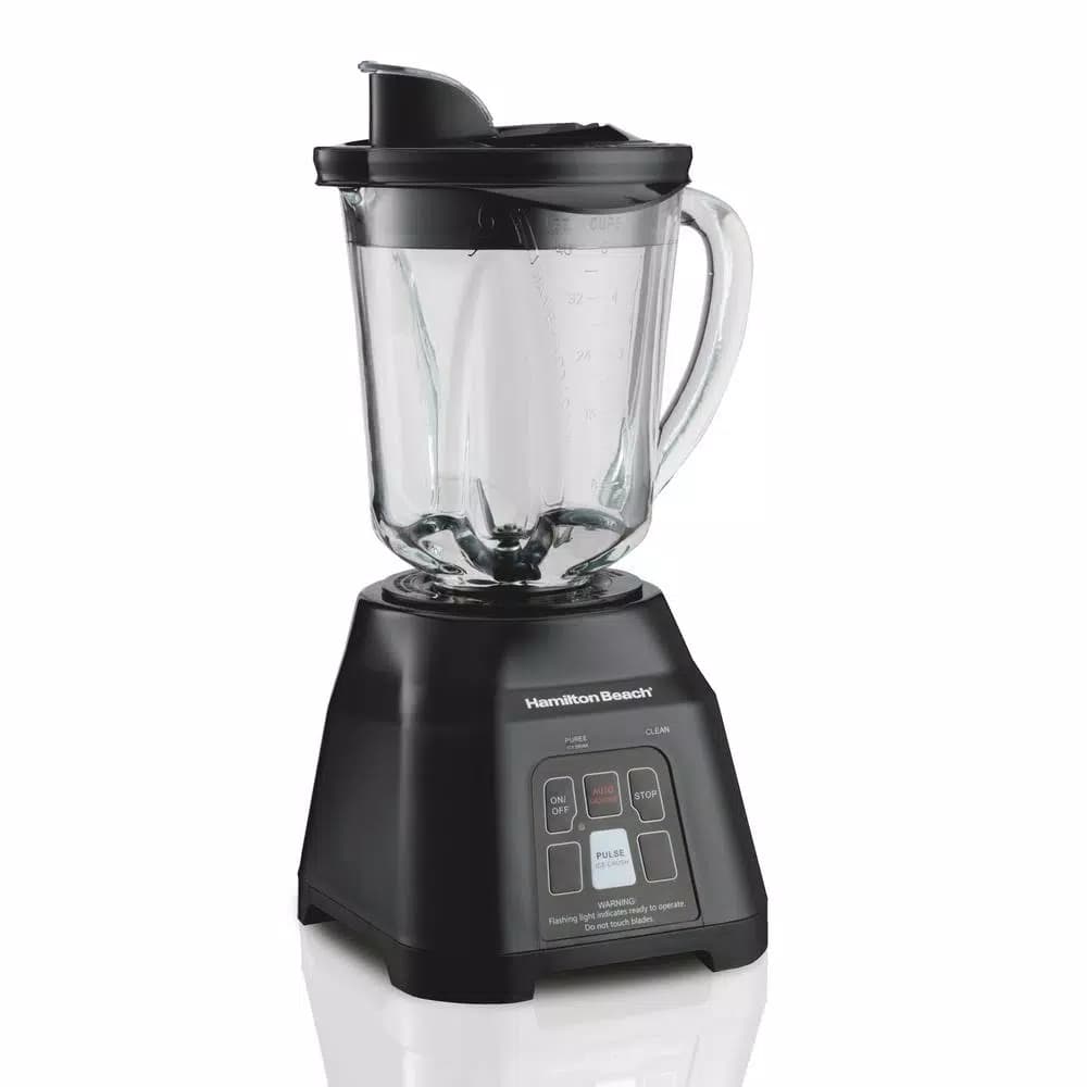 Hamilton Beach 40 oz. Smoothie Smart Blender, 2-Speed Black Glass Jar Blender