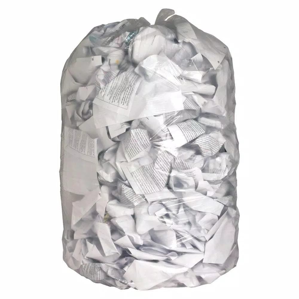 Genuine Joe 60 Gallon Clear Trash Can Liners, Low Density, 100-Count Coreless Roll