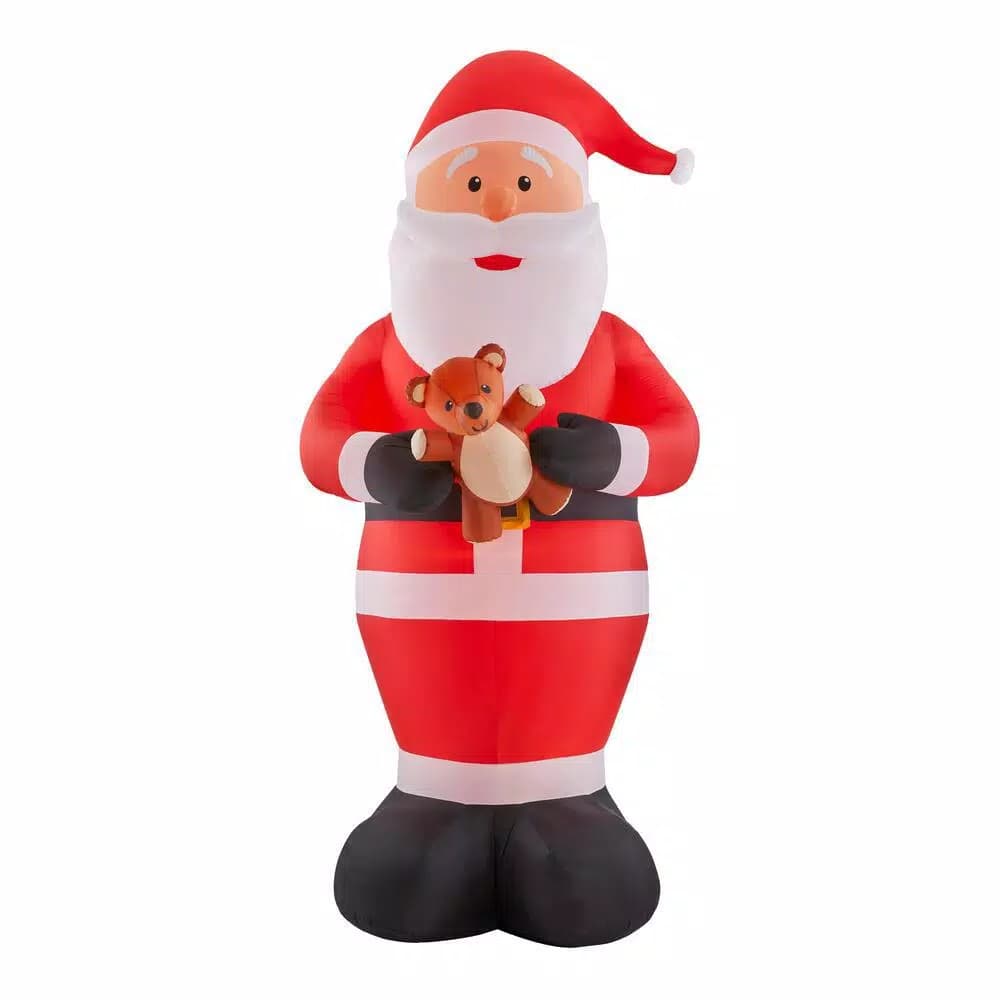 Home Accents Holiday Gemmy Industries 12 ft. Giant Inflatable Santa with LED Lights and Candy Cane