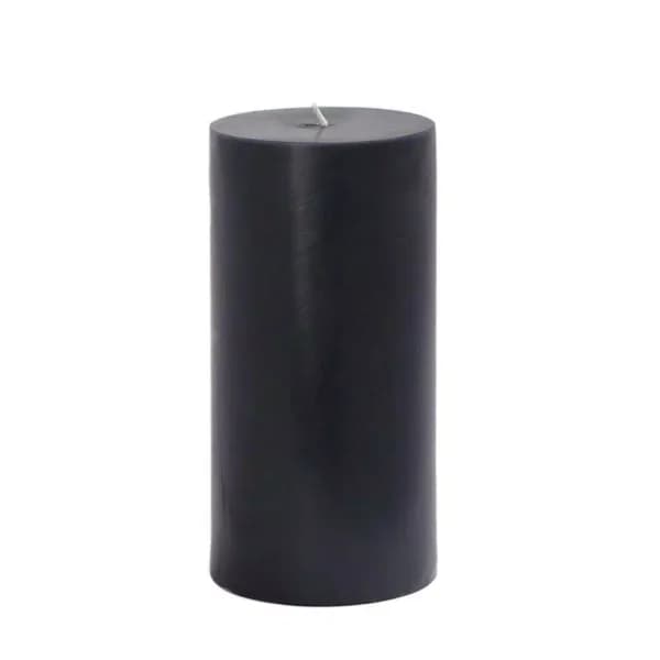 Zest Candle Black Pillar Candles Bulk 12-Pack, 3 in. x 6 in. Unscented Smokeless Candles