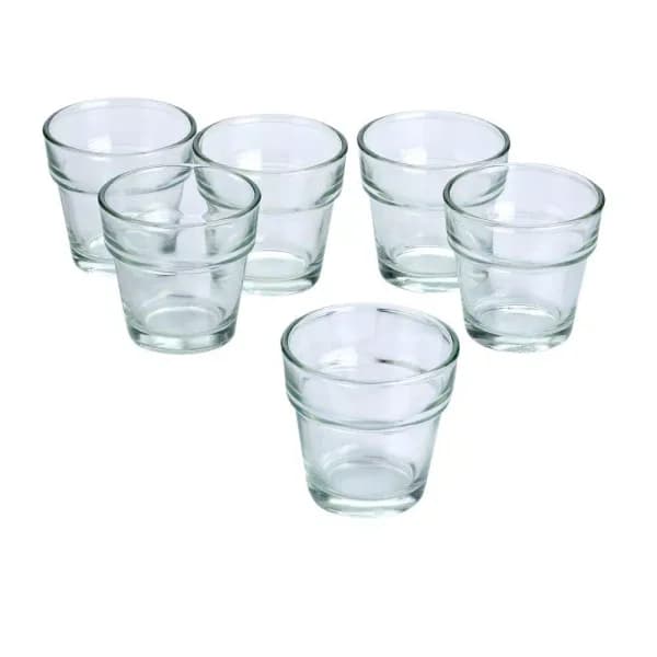 Light In The Dark Clear Glass Flower Pot Votive Candle Holders, Set of 36