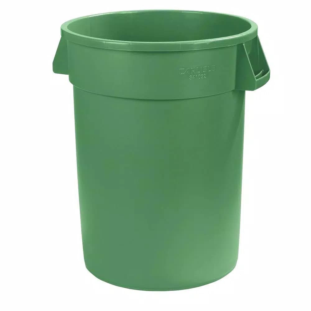 Carlisle Bronco 32 Gallon Green Round Heavy Duty Trash Can (4-Pack)