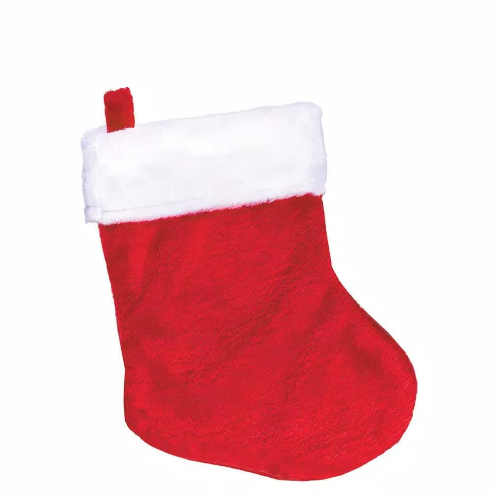 Amscan 13-Pack Mini Plush Christmas Stockings, Red and White Felt Holiday Decor