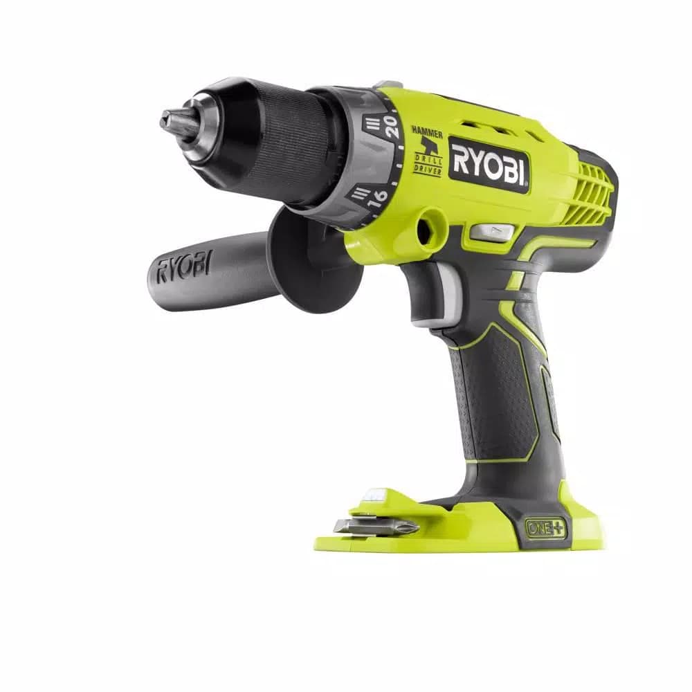 RYOBI 18V ONE+ Cordless 1/2 in. Hammer Drill Driver with Handle (Tool Only)