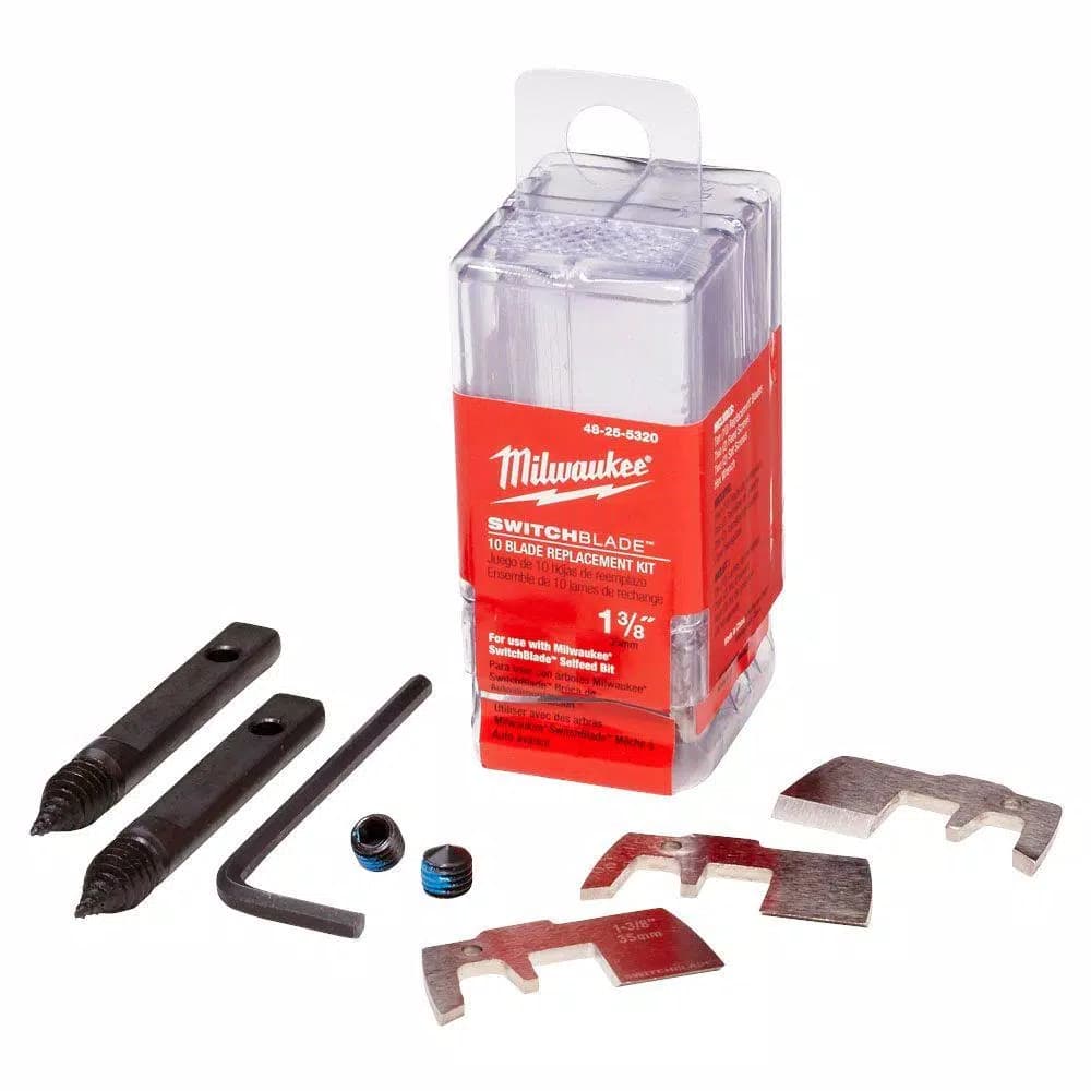 Milwaukee 48-25-5320 1-3/8 in. Switchblade High Speed Steel Auger Bit Replacement Kit (10-Pack)