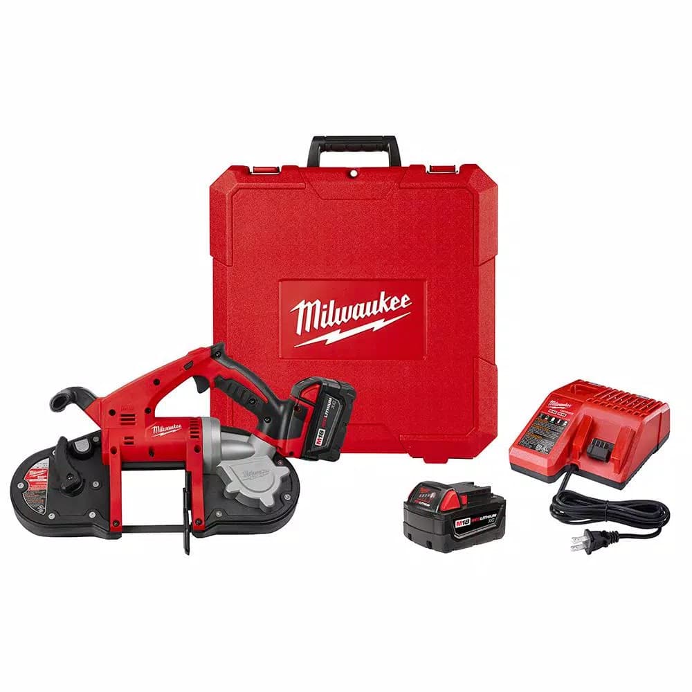 Milwaukee M18 18V Lithium-Ion Cordless Band Saw Kit with Two 3.0 Ah Batteries, Charger, and Hard Case