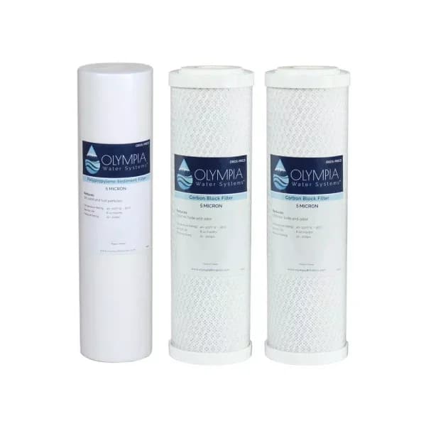 Olympia Water Systems 10 in. 3-Stage 5 Micron Replacement Pre-Filter Set for Reverse Osmosis Systems