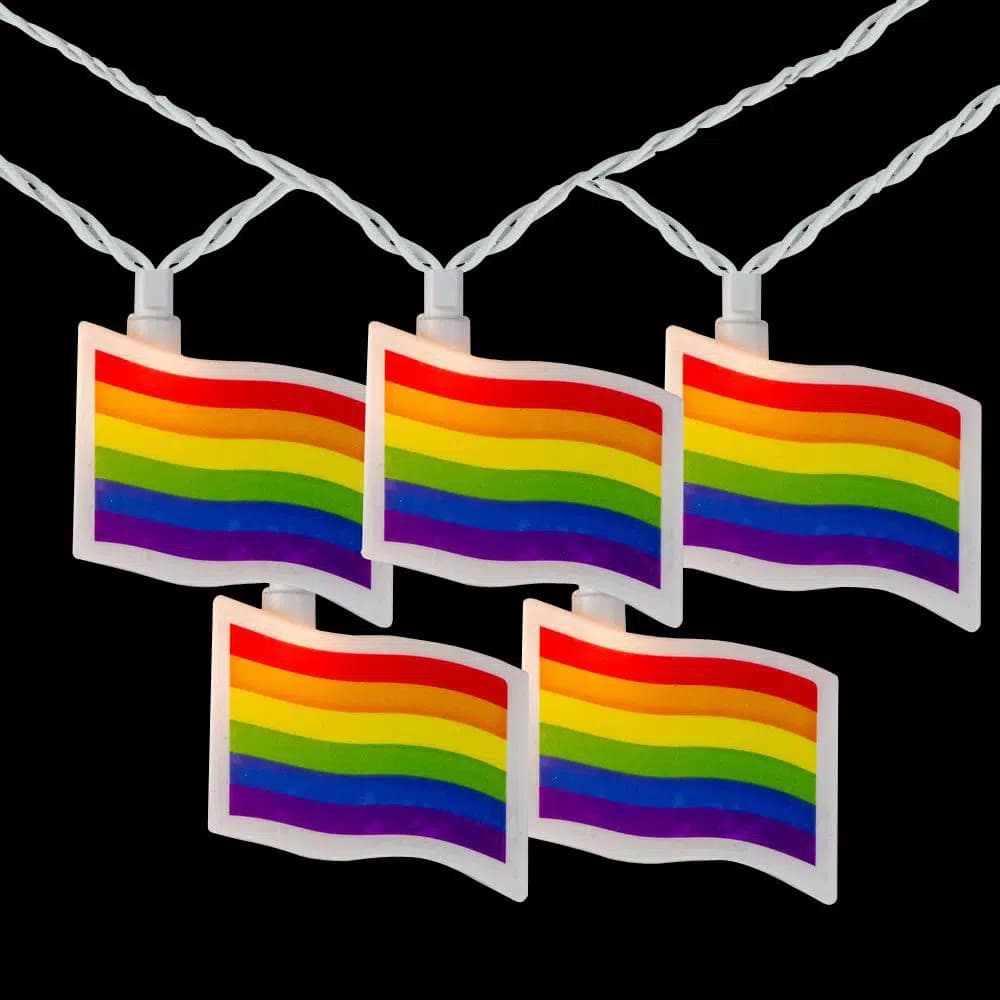 Northlight 7.5 ft. 10-Light Pride Flag Novelty Incandescent String Lights with White Wire