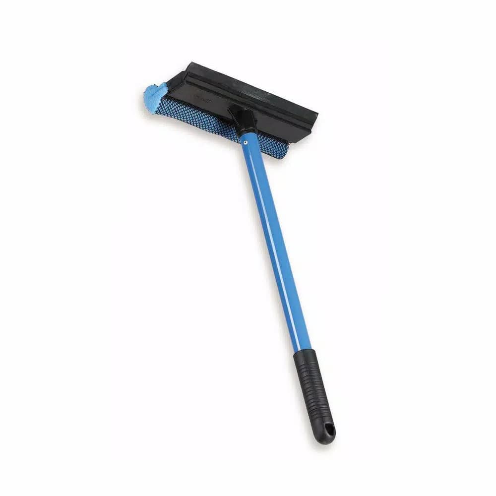 Ettore Auto Squeegee Scrubber with Nylon Netting and Aluminum Handle for Car and Boat Windows