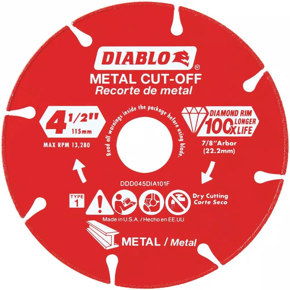 Diablo 4.5 in. Diamond Metal Cut-Off Wheel for Angle Grinders
