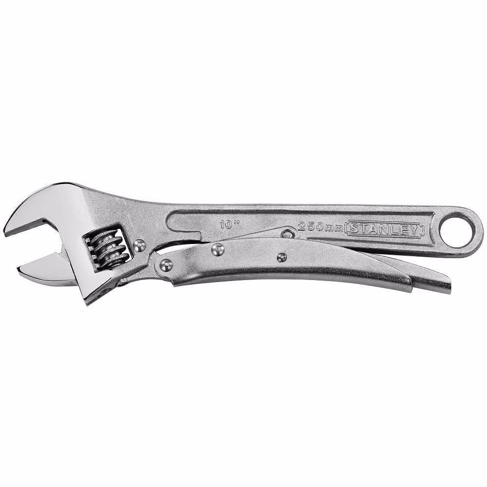 Stanley MaxGrip 10 in. Locking Adjustable Wrench, Chrome Vanadium Steel
