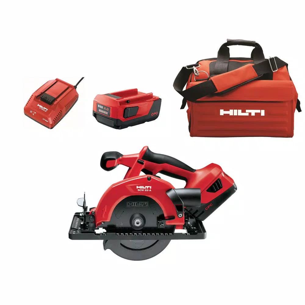 Hilti 22V Lithium-Ion Cordless Circular Saw Kit with 2 Batteries and Charger