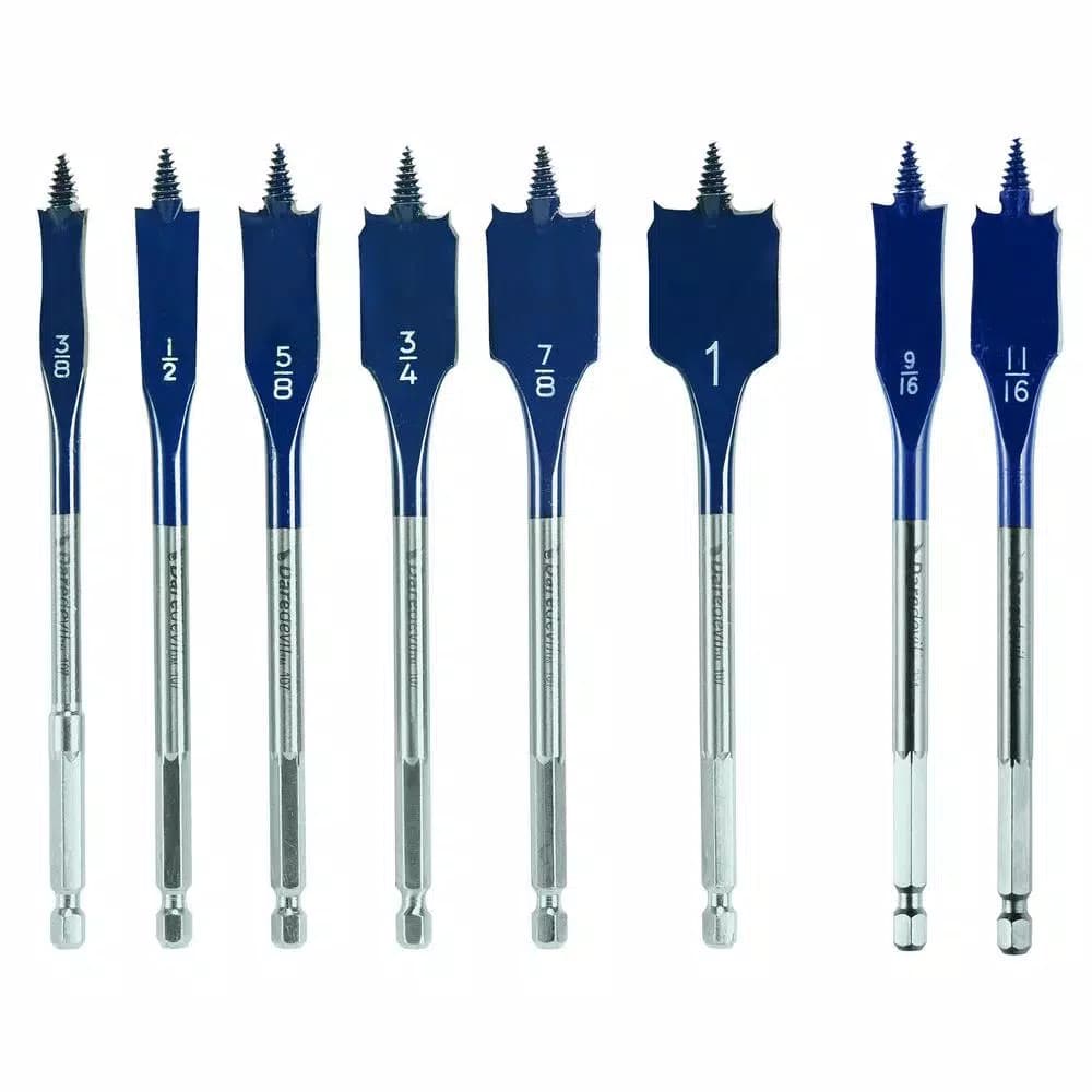 Bosch Daredevil Standard Spade Bit Set, 8-Piece High Speed Steel Kit