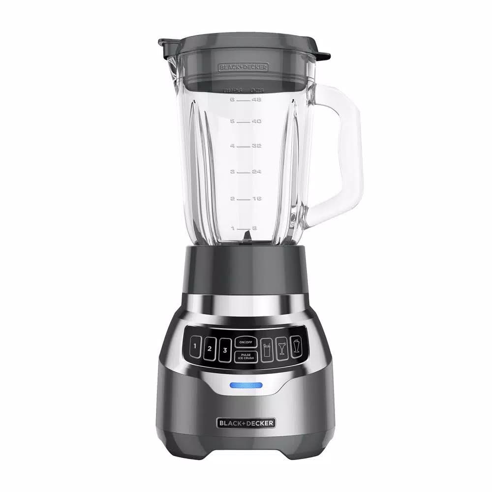 BLACK+DECKER PowerCrush 48 oz. Digital Blender with Quiet Technology, 900W, Silver