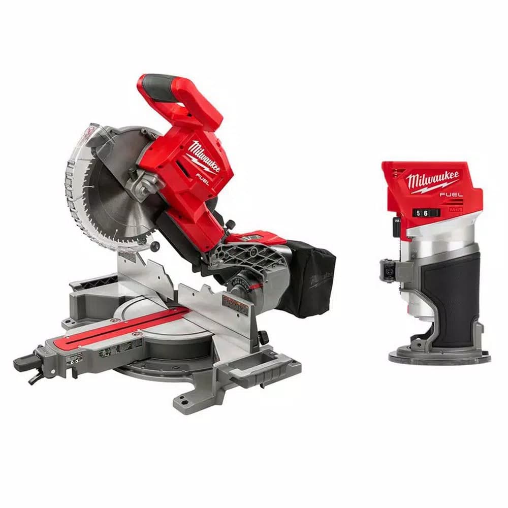 Milwaukee M18 FUEL 10 in. Dual Bevel Sliding Compound Miter Saw with Compact Router Combo