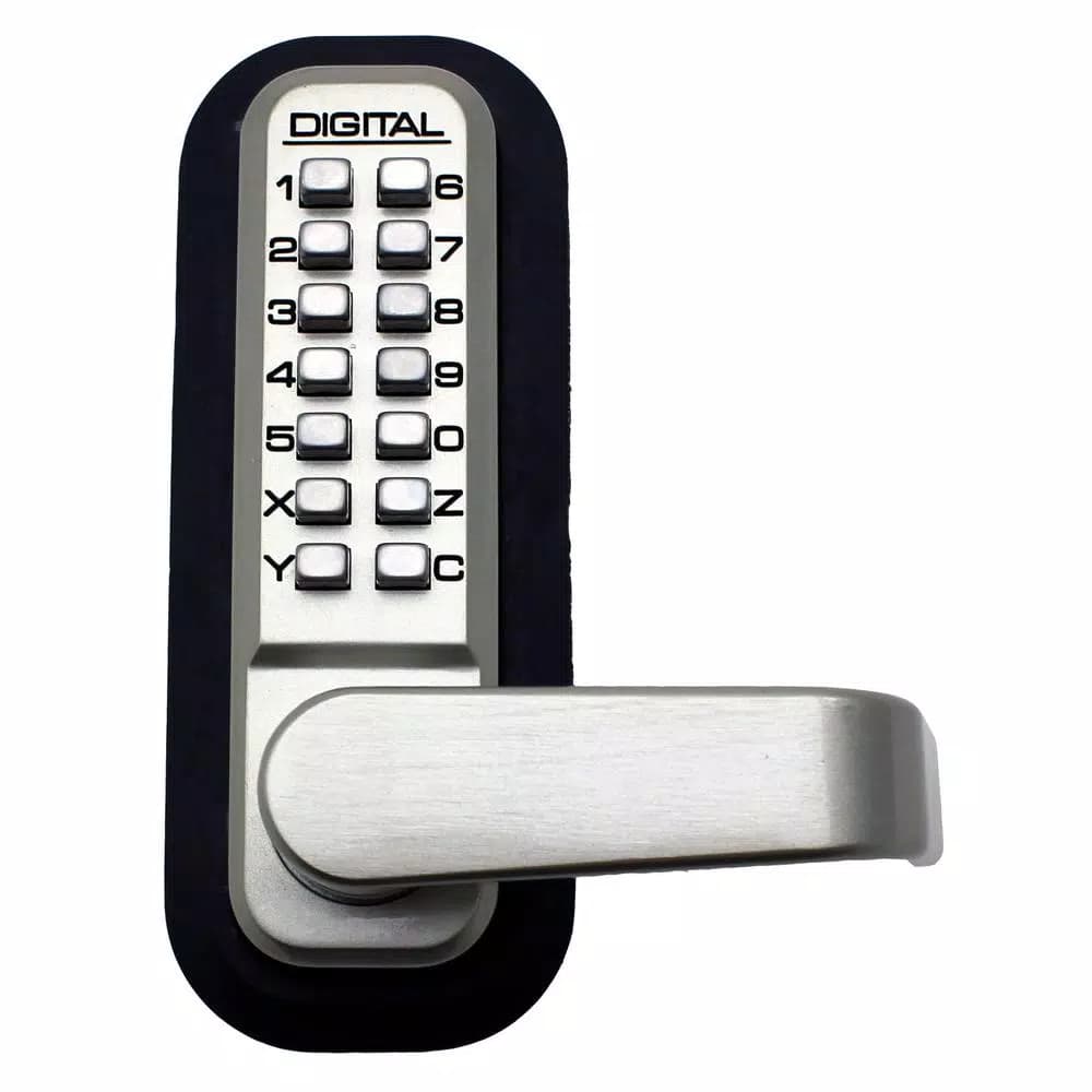 Unbranded LockeyUSA 2835 Satin Nickel Mechanical Digital Keyless Passage Door Lever Lock