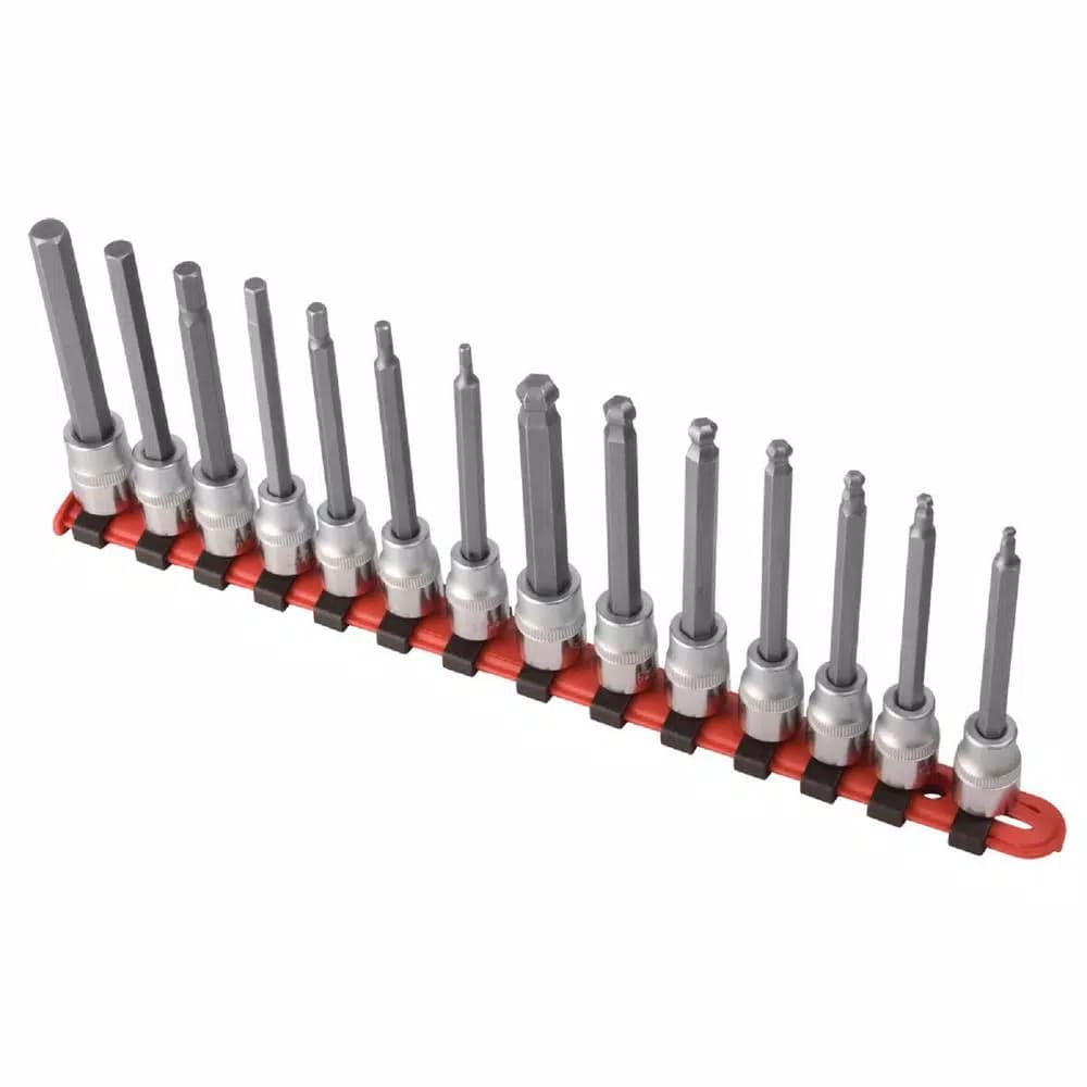 SUNEX TOOLS 14-Piece 3/8 in. Drive Metric Long Ball and L-Hex Bit Socket Set