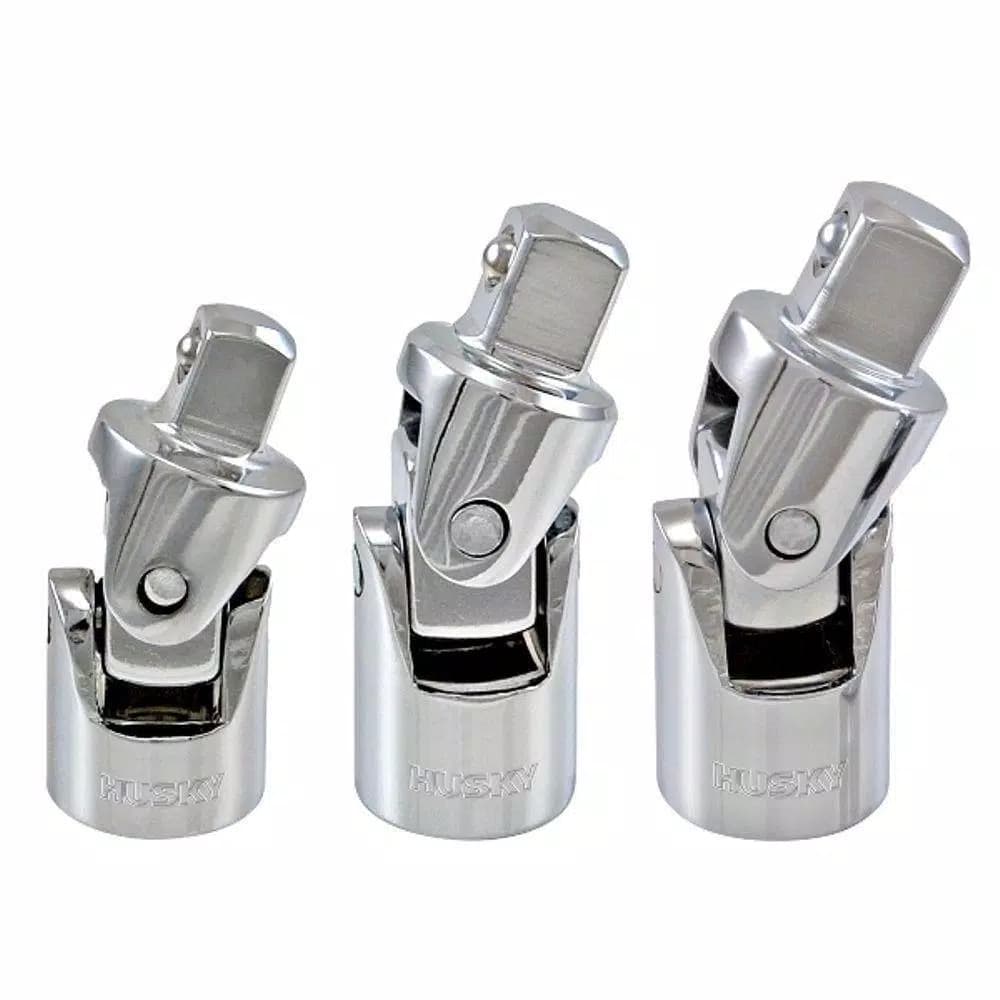 Husky Universal Joint Set, 3-Piece (1/4 in., 3/8 in., and 1/2 in. Drives)