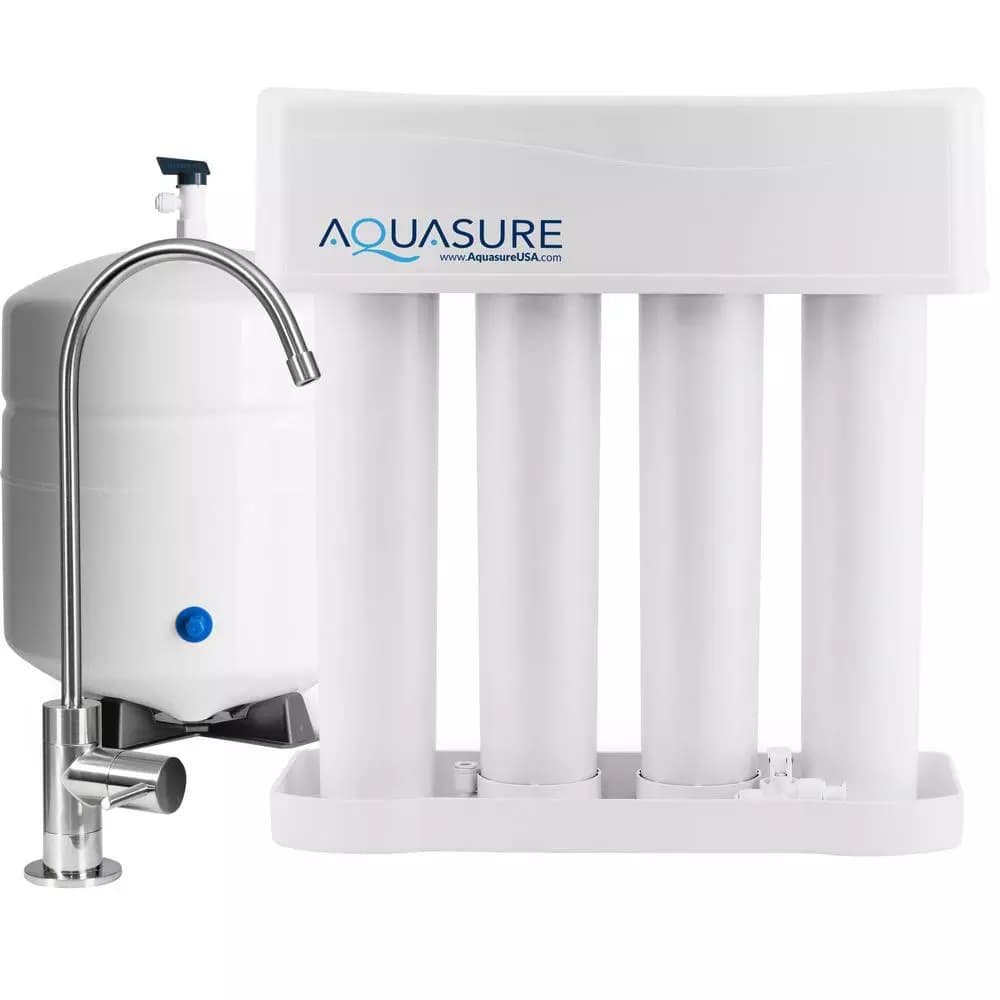 Aquasure Premier Series 75 GPD Under Sink Reverse Osmosis Water Filtration System with Brushed Nickel Faucet