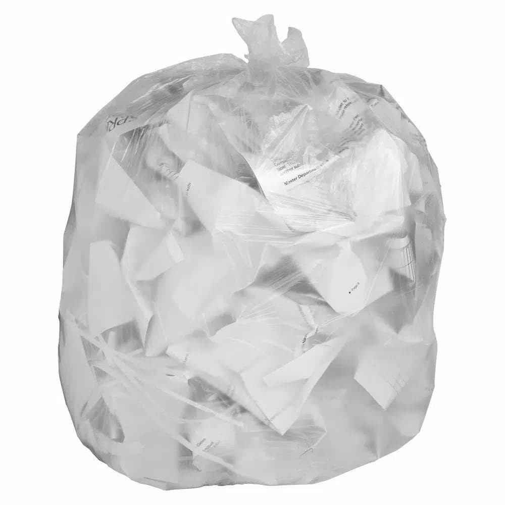 Genuine Joe 33 Gallon High-Density Can Liners, Clear, 500-Count