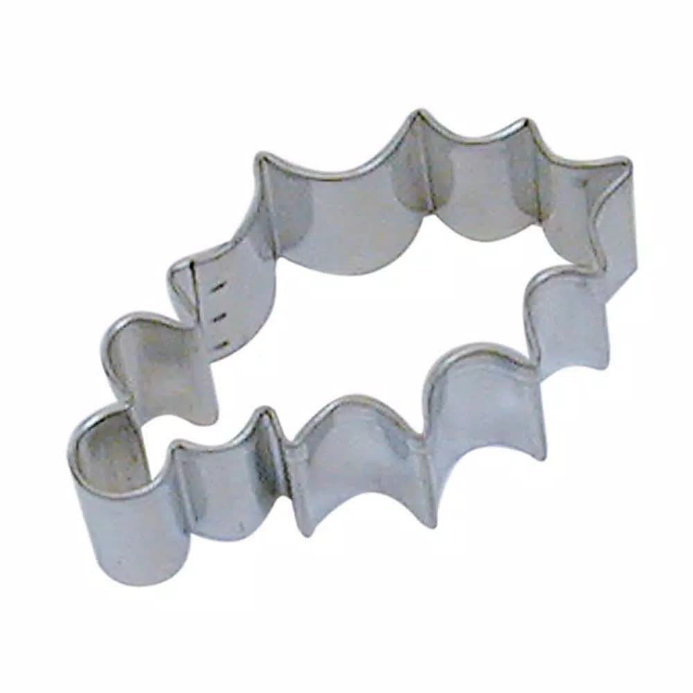 CybrTrayd-R&M 12-Piece Holly Leaf Tinplated Steel Cookie Cutter Set with Recipe