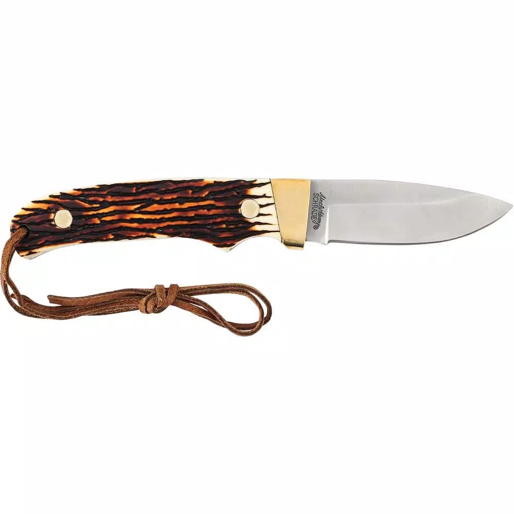 Schrade Uncle Henry Mini Pro Hunter Full Tang Fixed Blade Knife with Staglon Handle