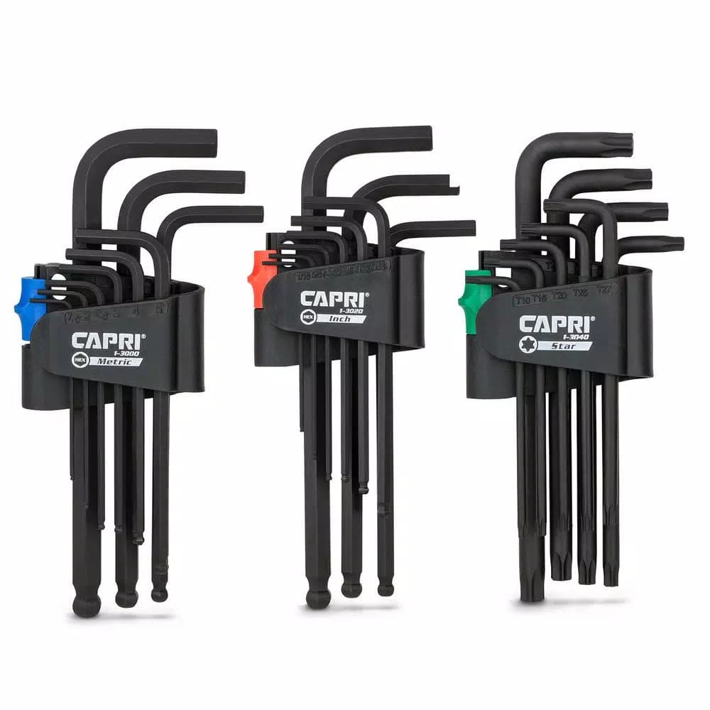 Capri Tools 27-Piece S2 Steel Hex and Torx Key Set, SAE & Metric