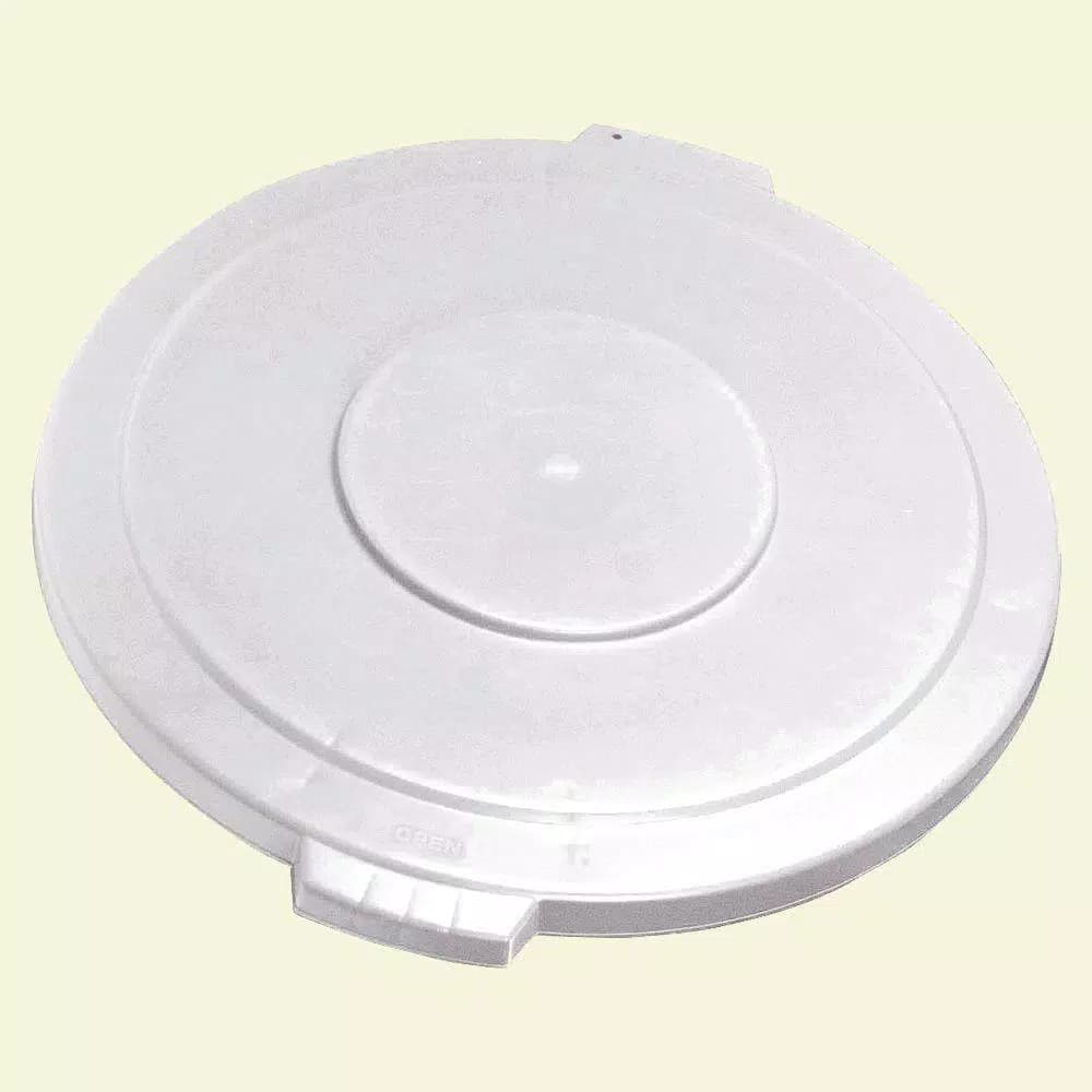 Carlisle Bronco 44 Gallon Round Trash Can Lid, White (3-Pack)