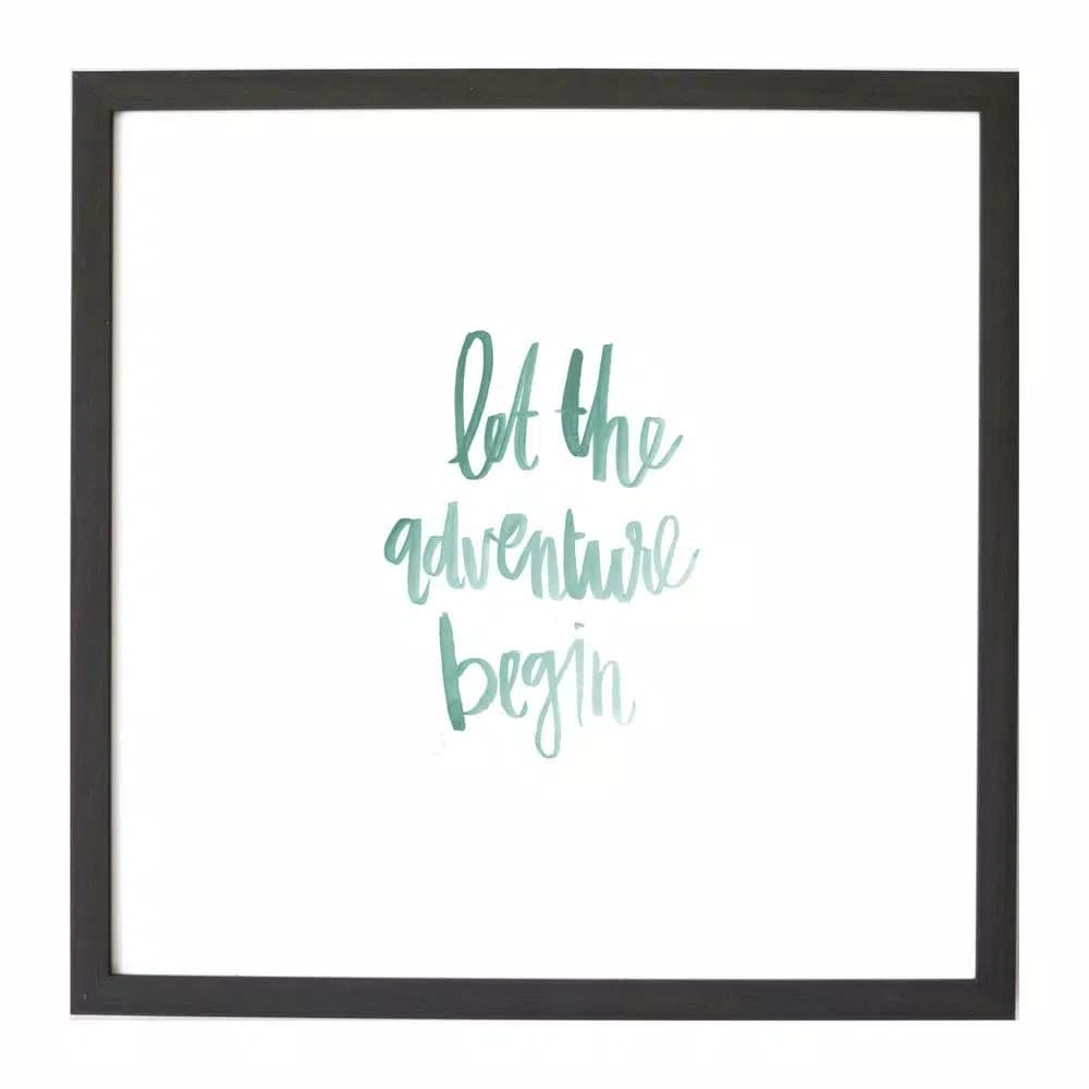Petal Lane Home Watercolor Let The Adventure Begin Magnetic Memo Board, Ebony Frame