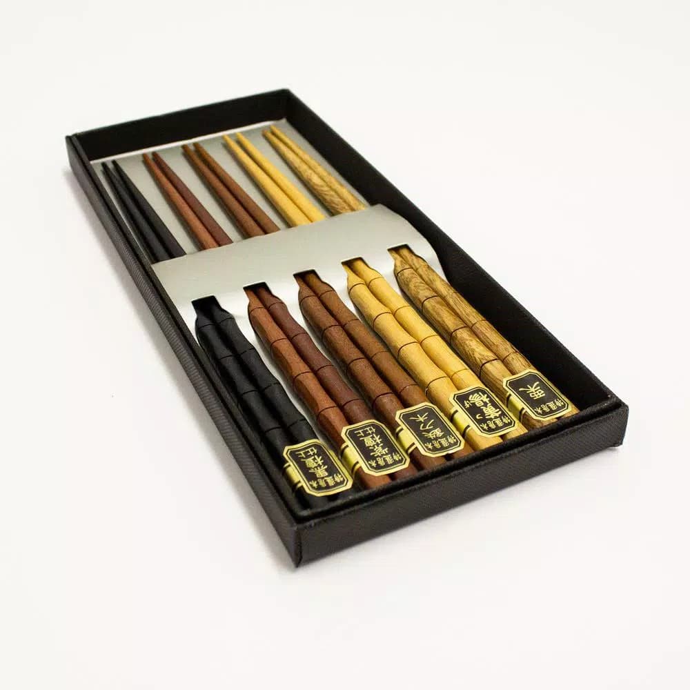 BergHOFF Bohemian Bamboo Chopsticks, Multi-Color Set of 5 Pairs