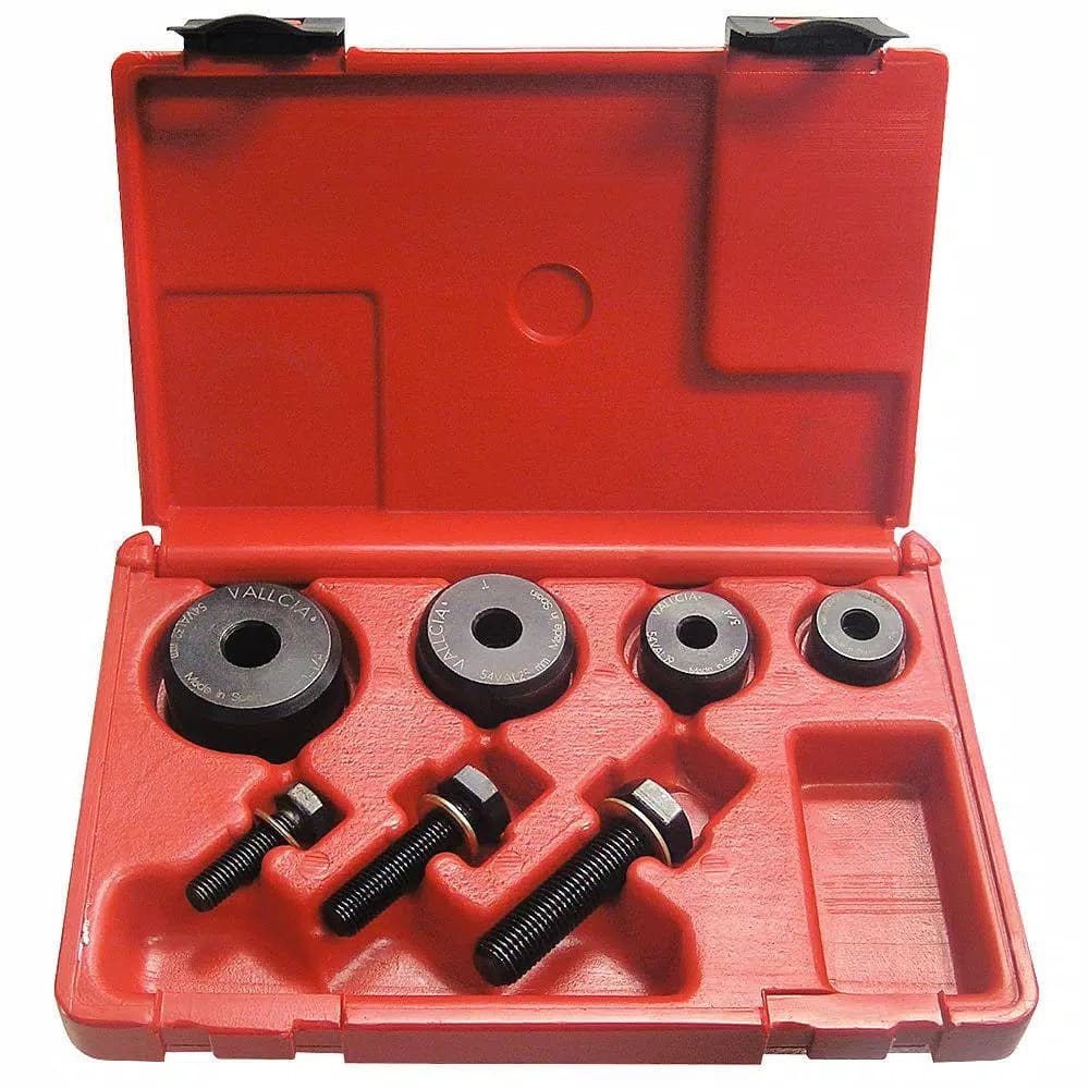 URREA 7-Piece Hollow Punch Set, 5/8 in. to 1-1/4 in., High Carbon Steel