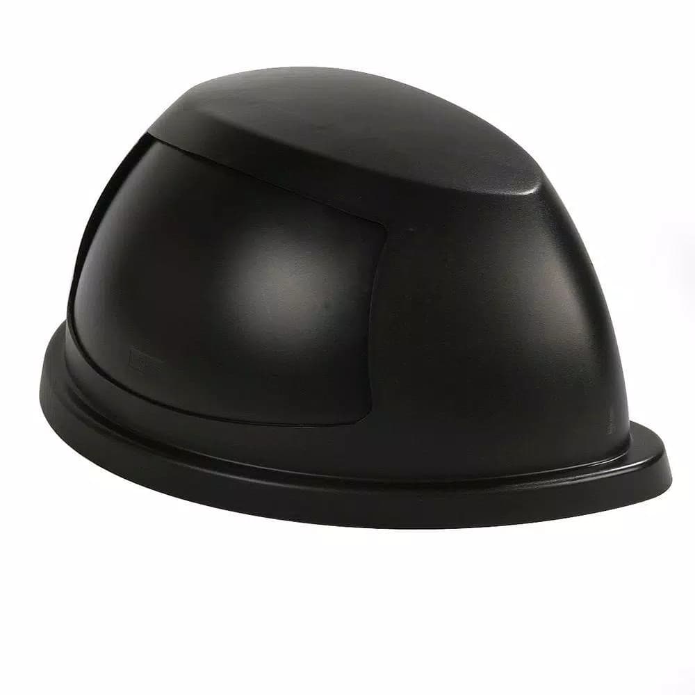 Carlisle Centurian 21 Gal. Half Round Trash Can Dome Top Lid, Black (4-Pack)