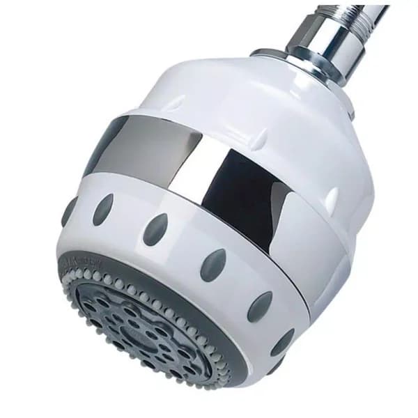 Sprite Showers 5-Spray Filtered Showerhead in White with Chlorgon Filtration System