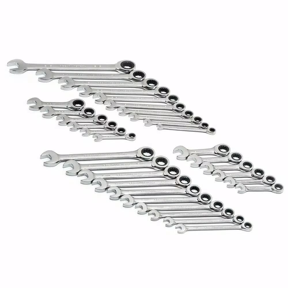 GearWrench 32-Piece SAE/Metric Combination Ratcheting Wrench Set