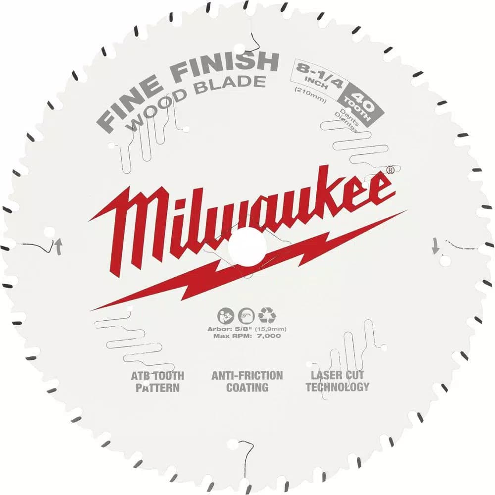 Milwaukee 8-1/4 in. 40-Tooth Fine Finish Circular Saw Blade