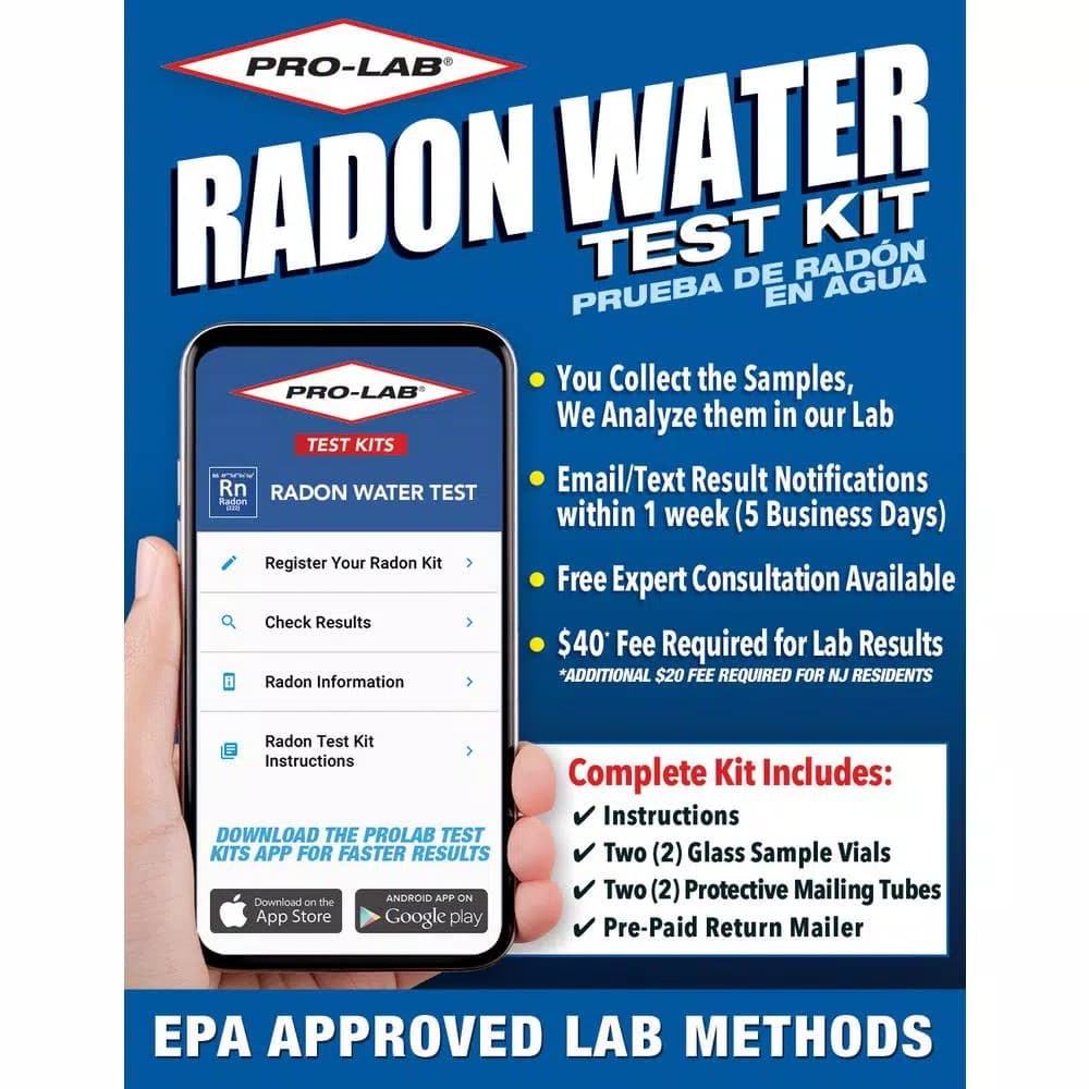 PRO-LAB EPA Approved Radon in Water Test Kit with 2 Glass Sample Vials