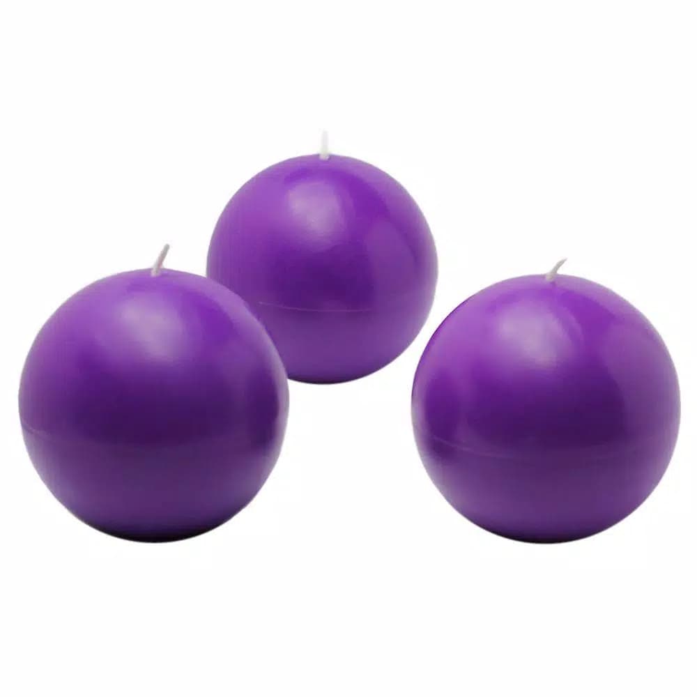 Zest Candle Biedermann and Sons 3 in. Purple Ball Paraffin Candles, 6-Pack
