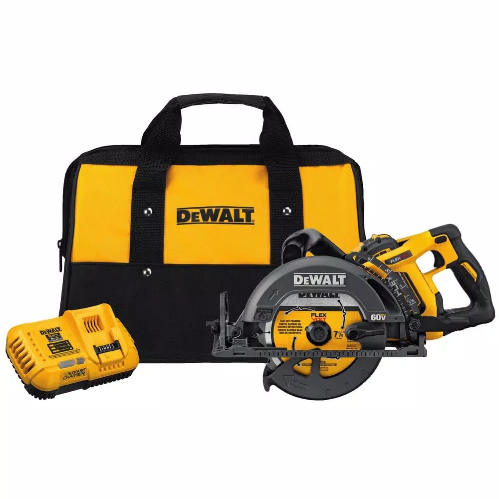 DEWALT 60V MAX FLEXVOLT 7-1/4 in. Brushless Wormdrive Style Circular Saw Kit with 9.0Ah Battery