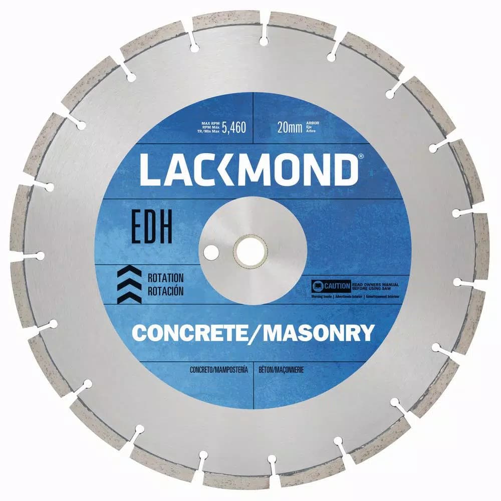 Lackmond 12 in. EDH Series Dry Cut Diamond Blade for Cured Concrete, Brick, and Masonry