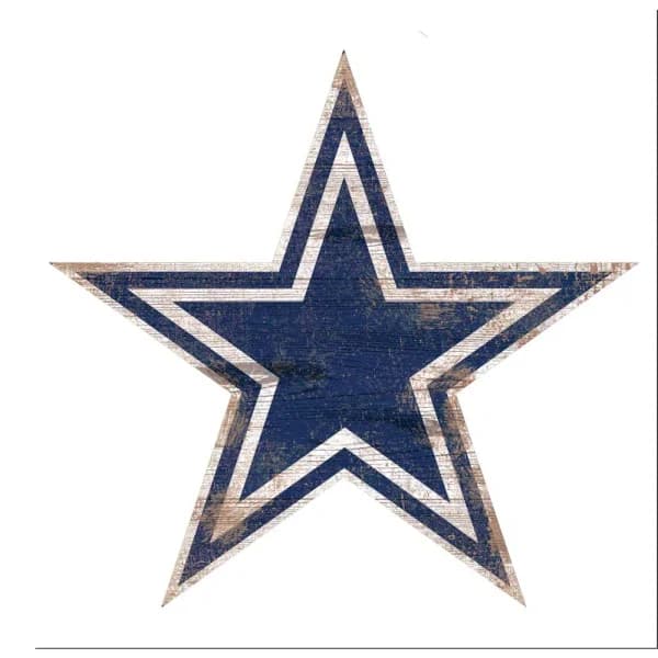 Adventure Furniture Fan Creations NFL Dallas Cowboys Distressed Logo Cutout Wood Sign