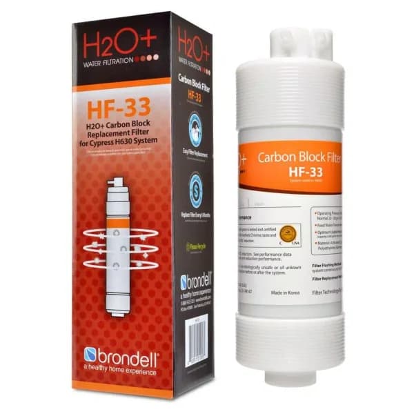 Brondell H2O+ Cypress Carbon Block Replacement Filter (HF-33) for Cypress H630 System
