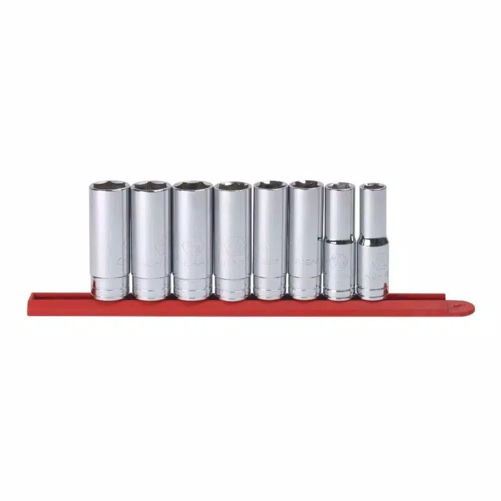 GEARWRENCH 1/2 in. Drive 6-Point Deep SAE Socket Set, 8-Piece