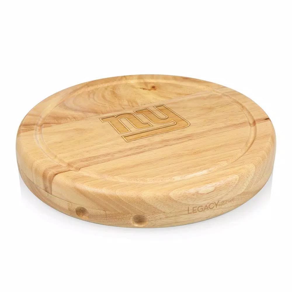 TOSCANA Picnic Time Circo Rubberwood Cheese Board Set with 4 Stainless Steel Tools