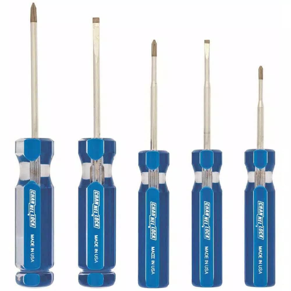 Channellock 5-Piece Precision Screwdriver Set, Phillips and Slotted