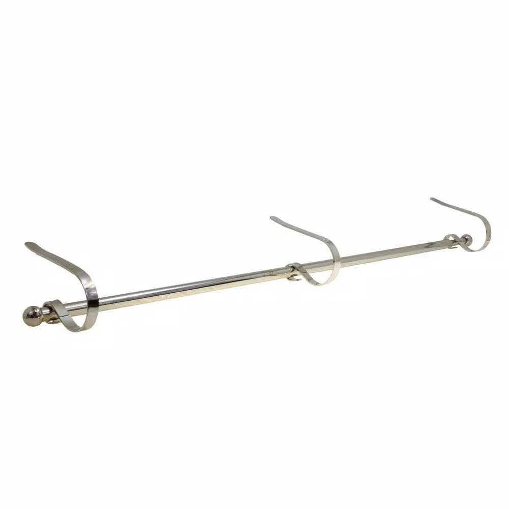 Haute Decor MantleClip Stocking Holder with Silver Rod, Adjustable Mantel Stocking Hanger (4-Pack)