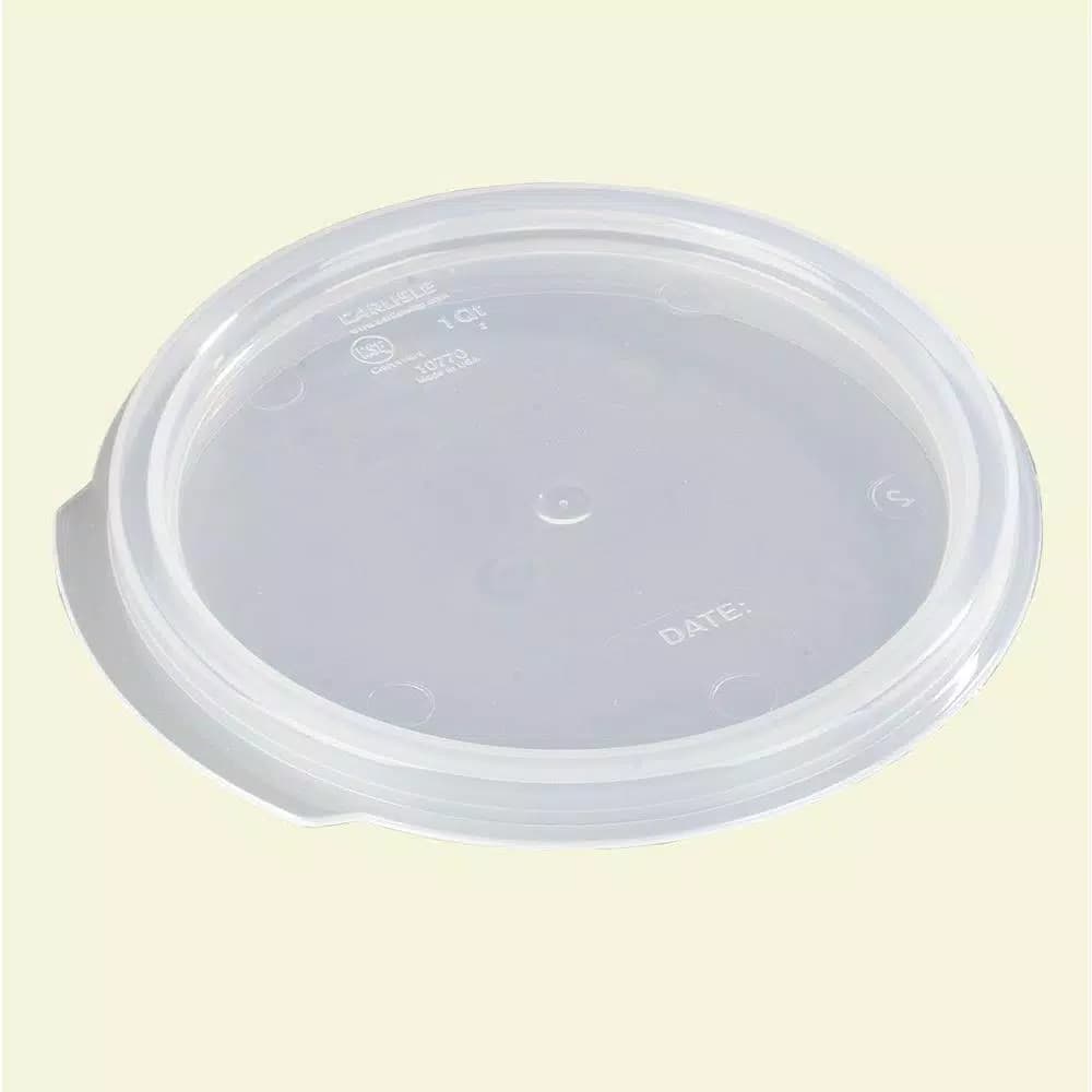 Carlisle StorPlus 1 qt. Round Polypropylene Storage Container Lids, Clear (Case of 12)