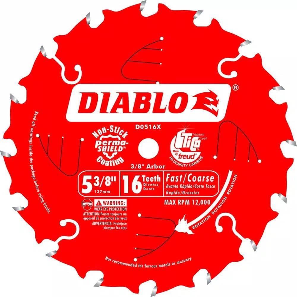 Diablo 5-3/8 in. 16-Tooth 10mm Arbor Fast/Coarse Trim Saw Blade