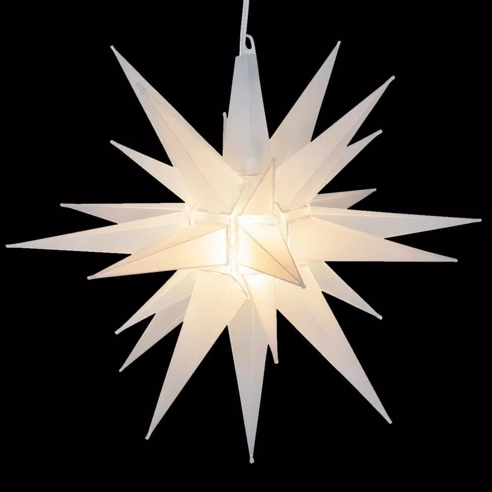 Kringle Traditions 14 in. Illuminated LED Clear Frosted Moravian Star Holiday Decoration